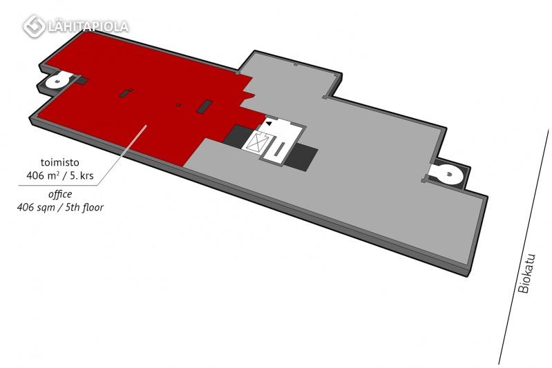 Vuokrataan: Toimisto 406 m² / 5. krs.