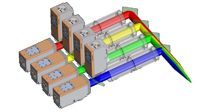 38 Kuva 28. Kahdeksan diodipakan muodostaman lasersäteen syntyminen (Laserline, 2017) Kuitulaser on lasertyöstötavoista eniten kasvava ja omaa lasertyöstömetodeista suurimman markkinaosuuden.