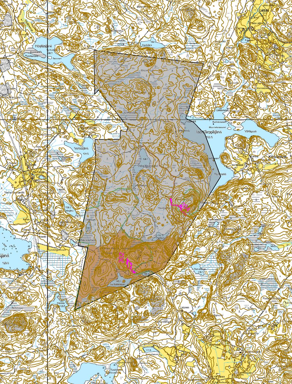 Kärppäjärven alue 1:30000 Metsähallitus 18.10.