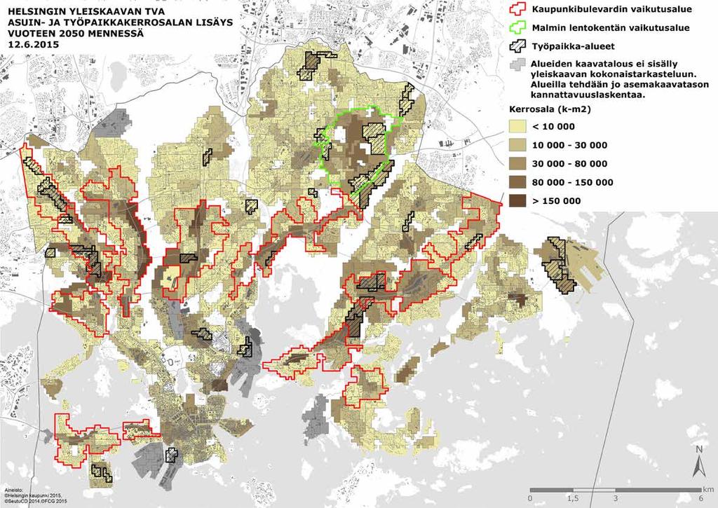 136 Koko kaupungin käsittävän yleiskaavan tasolla kustannusten arvioiminen perustuu arvioihin volyymistä ja keskimääräisestä tehokkuudesta.