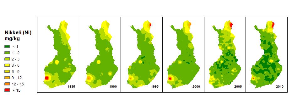 Nikkelin ja kuparin pitoisuudet