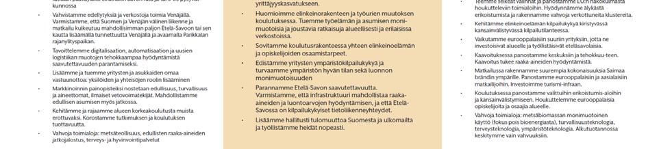 Strategiaprosessi on vielä kesken, mutta tähänastisen prosessin tietojen pohjalta on koottu ensimmäinen versio aluesuunnittelun strategisista painopisteistä ja maakunnallisista