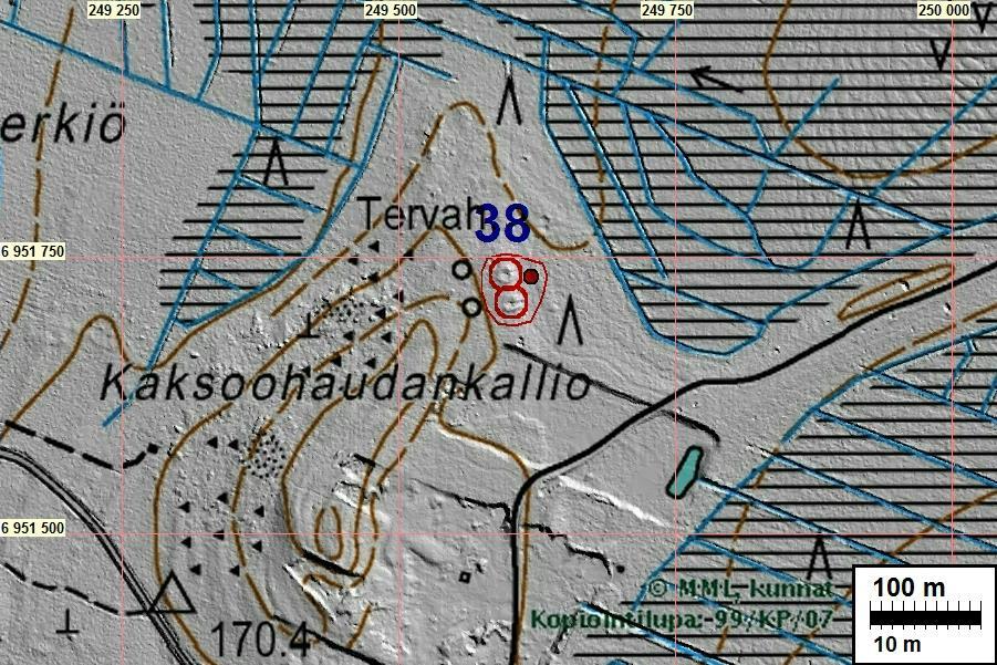 muinaisjäännösraja punaisella viivalla.