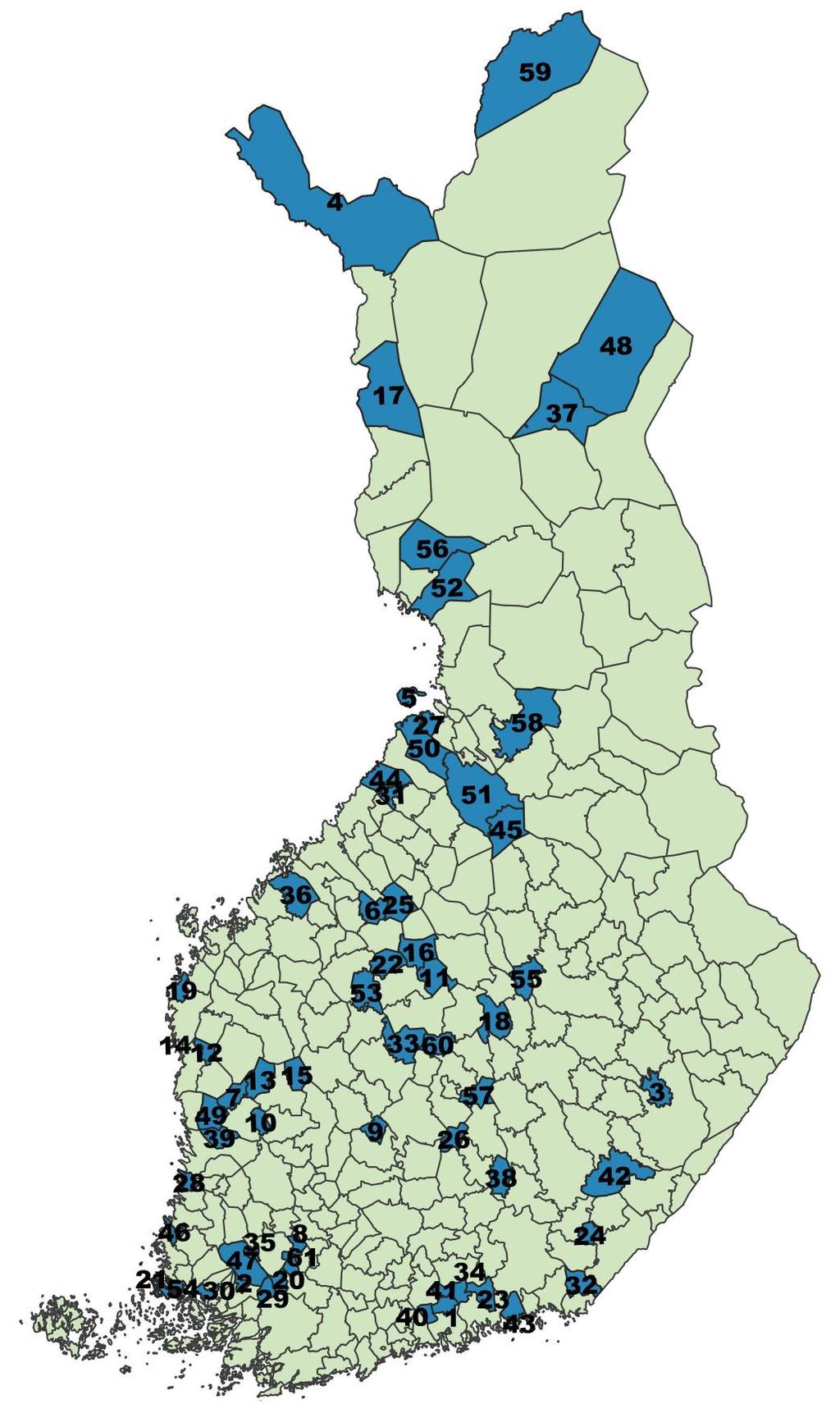 PALVELUYMPÄRISTÖN MUUTOS ESIMERKKI 3: Kaupat ja koulut Suomessa on 61 kuntaa, joissa on vain pieniä lähikauppoja. (HS 23.10.2016).