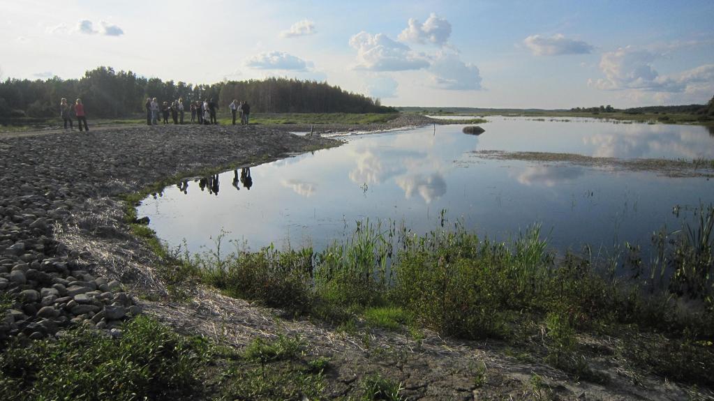 Puurijärvi weir being presented in wetland restoration seminar,