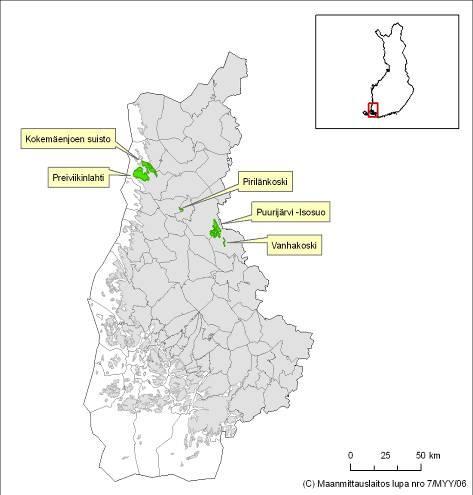 Project areas Preiviikinlahti Kokemäenjoki estuary