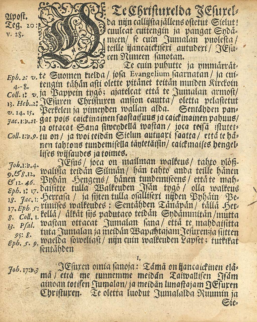 Apost. Teg. 22: öeö -4'.«col i:' TeWristmeldaHEsuxeb da ntzncallijstajällens ostetut Sielut!