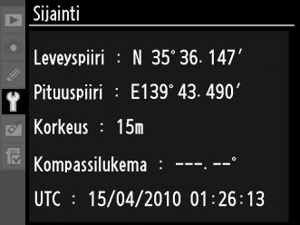 GP-1-GPS-laite GP-1-GPS-laite (myydään erikseen) voidaan liittää kameran lisälaiteliitäntään (0 281) GP- 1-laitteen mukana toimitetun kaapelin avulla.