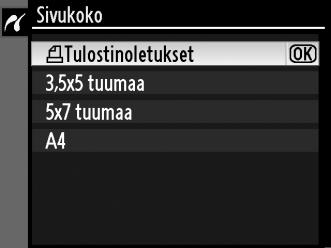 3 Tulostusasetusten säätäminen Korosta vaihtoehto painamalla 1 tai 3 ja valitse se painamalla 2.