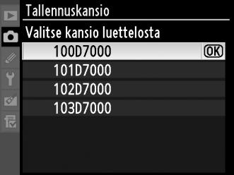 Kansioiden valitseminen luettelosta 1 Valitse Valitse kansio luettelosta. Korosta Valitse kansio luettelosta ja paina 2. 2 Korosta kansio. Korosta kansio painamalla 1 tai 3.