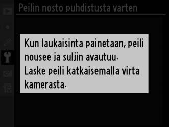 Manuaalinen puhdistaminen Jos asetusvalikon Puhdista kuvakenno (0 284) ei riitä vierasaineiden poistamiseen alipäästösuotimesta, puhdista suodin käsin alla olevien ohjeiden mukaan.