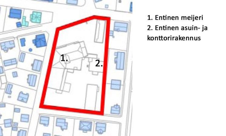 Rauman entinen osuusmeijeri Entinen osuusmeijerin tontti /B Entinen osuusmeijerin tontti keskellä Nummen