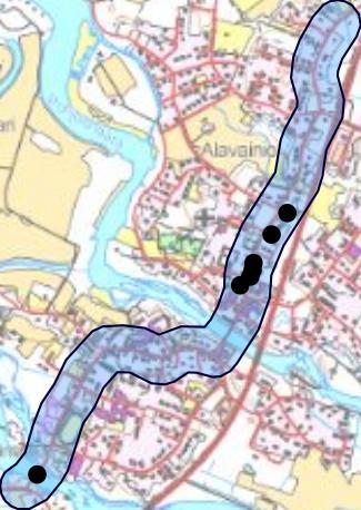 Vanhan linjauksen mukainen maantie on ollut monin paikoin käytössä aina 1950-luvulle.