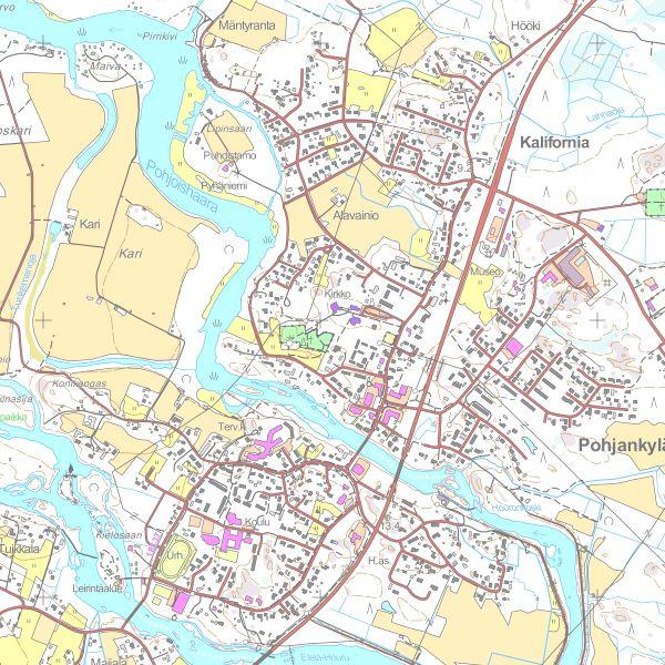 maakunnallisesti arvokas alueen sisältämät kohteet: Pyhäjoen kirkko Pyhäjoen