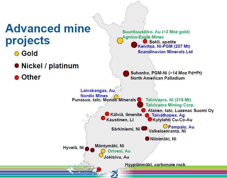 LAPIN LIITTO Pajala-Kolari, Fe Northland Resources Inc. Moskuvaara, Cu-Ni Anglo American Plc. Mustavaara, vanadiini, Vanadis Mines Oy.