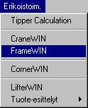 FrameWIN : Laskennan aloittaminen TrailerWIN ohjelmasta käsin Apurungon laskentaohjelma FrameWIN on tarkoitettu käytettäväksi yhdessä TrailerWIN-ajoneuvomitoitusohjelman kanssa.