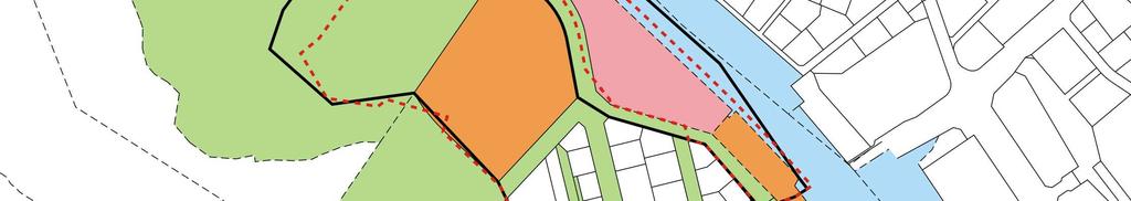 Maanomistus: HML kaupunki (vihreä), yksityiset maanomistajat (oranssi), VR Yhtymä Oy (roosa) ja Liikennevirasto (sininen).