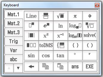 12 Virtuaalinäppäimistön Keyboard tärkeimmät pikanäppäimet Mat.1 - välilehti Mat.
