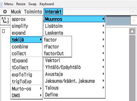 Interakt, Muunnos - komennot