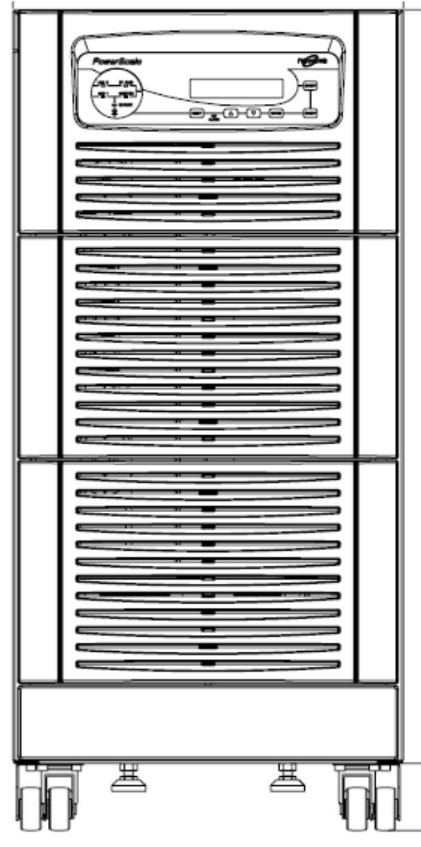 Luku 2 2.2 NÄKYMÄ EDESTÄ ja TAKAA 2.2.1 POWERSCALE KAAPPI A EDESTÄ JA TAKAA NÄHTYNÄ 2.2.1.1 PowerScale 10 20 kva, kaappi A.