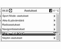 Mittarit ja käyttölaitteet 101 Monitoimisäädintä kiertämällä voit: Valita asetuksen tai arvon. Näyttää valikkovaihtoehdon. Monitoimisäädintä painamalla voit: Vahvistaa asetuksen tai arvon.