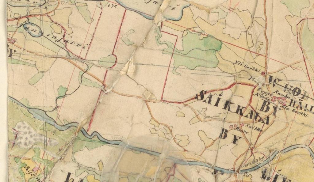Tiislantie keskellä. Tarkastellut yleiskartat: - ns. Kuninkaankartta 1776-1802 (kaksi eri painosta). - Kuninkaan tiekartasto Suomesta 1790.