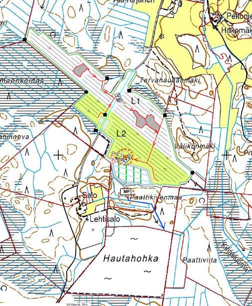 Liite 2 Aholanniitun tuotantoalueen kartta ja Hautahohkan hylätty alue Aholanniittu Lohkot 1 ja