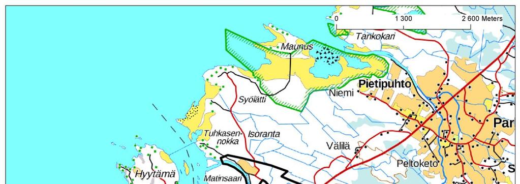 3 1. JOHDANTO Matinsaari-Ollinmäki selvitysalue sijaitsee Pyhäjoen kunnassa, keskustaajamasta noin kilometrin verran pohjoiseen. Selvitettävän alueen koko on n.