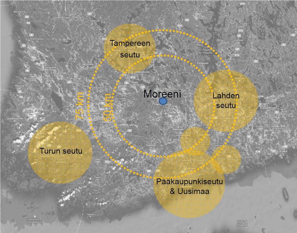 Moreenin eteläosan suunnittelu 5.