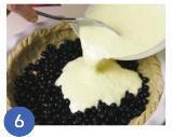täyte 3 dl mustikoita 1 prk kermaviiliä 1 muna ½ dl sokeria 1 tl