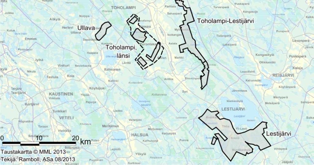 Lestijärvi: EV Windpower Oy (nyttemmin YIT) suunnittelee alueelle noin 87 tuulivoimalan puistoa, kokonaisteholtaan noin 300 MW. Etäisyys hankealueelle on lähimmillään noin 6 kilometriä.