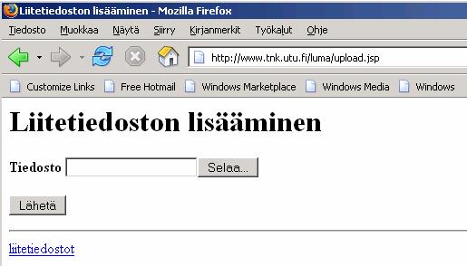 Tämä tapahtuu tallentamalla haluttu tiedosto Liitetiedoston lisääminen sivuston kautta.