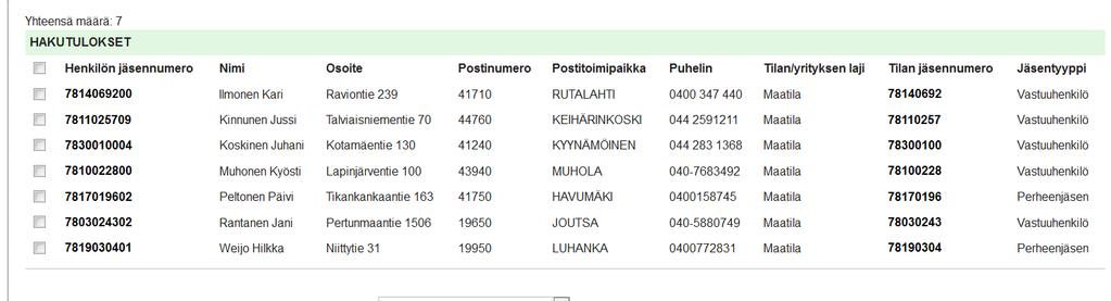 Jäsenrekisteri kuntoon! esim.