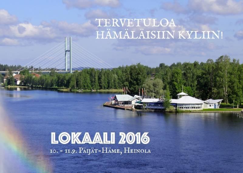 Lokaali 2016 Lokaali Valtakunnalliset kyläpäivät pidetään Päijät-Hämeessä ja Heinolassa 10.-11.9.2016. Tapahtuma on tarkoitettu kaikille maaseudun ja kylien toimijoille sekä paikallisesta kehittämisestä kiinnostuneille.