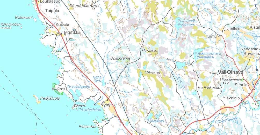 tuotannossa lähimpien asuinrakennusten ja lomarakennusten pihapiirissä laskennalliset melutasot tarkastelukohteissa A-I on