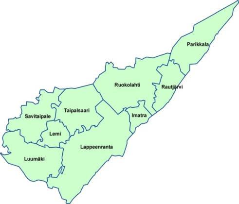 Virkistysaluesäätiön toiminta-alue Etelä-Karjalan virkistysaluesäätiön perustajakunnat ovat Lappeenranta, Imatra, Joutseno ja Taipalsaari (1990).
