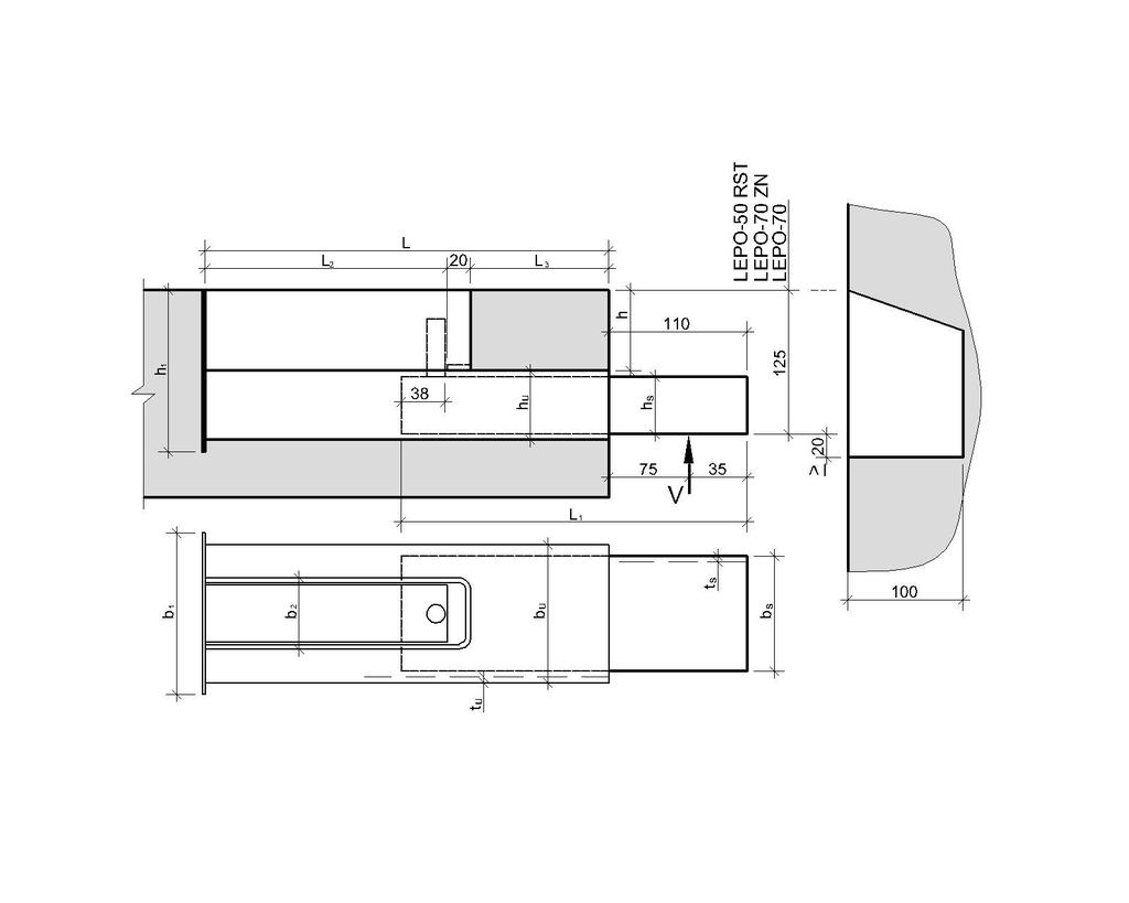 1.3 LEPO Mitat 1.3.1 Mitat Kannake Mitoituskestävyys Vu [kn] Betoniluokka, min.