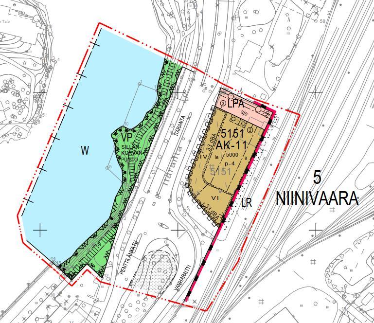 21 Asemakaavaratkaisu muuttaa korttelin 5151 muotoa ja kokoa. Samalla tonttijako muuttuu.