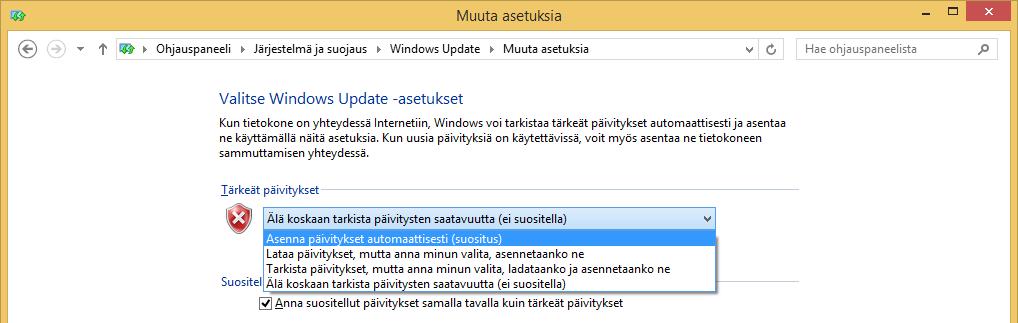 Siirry ohjauspaneelin Järjestelmä ja suojaus (System and Security) -ryhmästä toimintokeskukseen, napsauta Toimintokeskus (Action Center) -linkkiä.