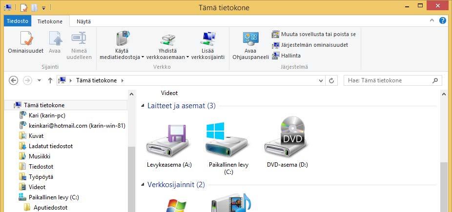 Kuvakkeet eli ikonit (Icons) Olet jo tässä vaiheessa törmännyt kuvakkeisiin. Kuvake on kuva, jota kaksoisnapsauttamalla avaat kyseisen objektin.