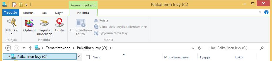 Järjestä uudelleen (Cleanup) Napsauta Resurssienhallinta (File Explorer)