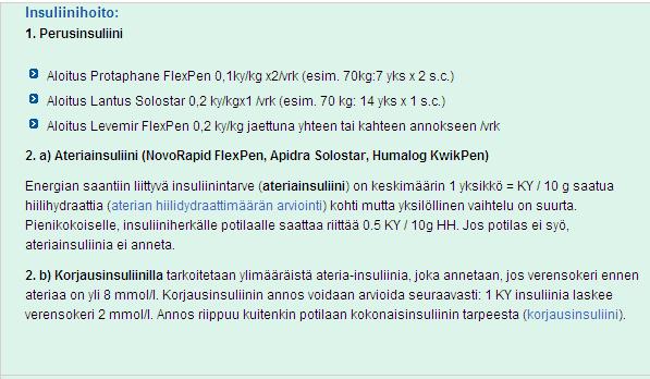 Monipistoshoidon aloittaminen Insuliinin tarve 0,4-0,7 ky/kg/vrk 19 22.1.2015 Milloin ketoaineita pitäisi mitata?