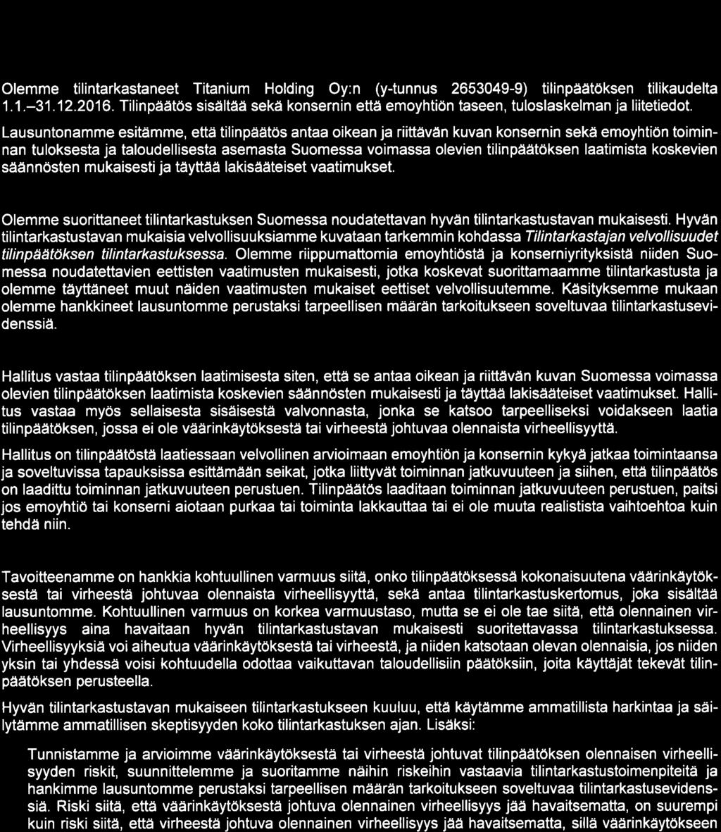 KPMG Oy Ab Töölönlahdenkatu 3 A PL 1037 OOl01 HELSINKI Puhelin 020 760 3000 www.kpmg.fi Tämä korvaa 6.