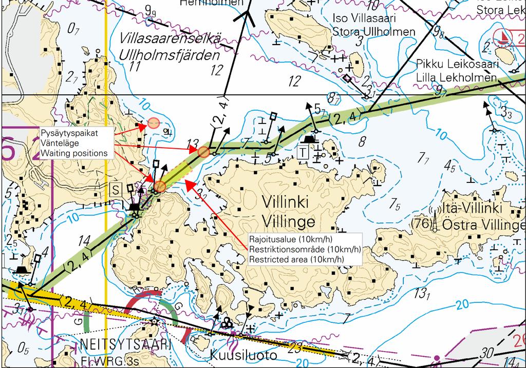 4 Kuva viitteeksi, karttaotteet ei merikartan mittakaavassa / Bild för referens, kortutdrag inte i sjökortets skala / Image for reference, chart extracts not to scale of chart ( FTA,