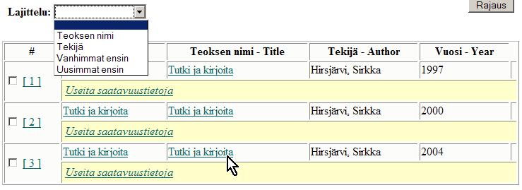 b) Tekijä: jos tiedät kirjn tekijän c) Teoksen nimi: jos tiedät kirjn nimen ti sen lun, esim.