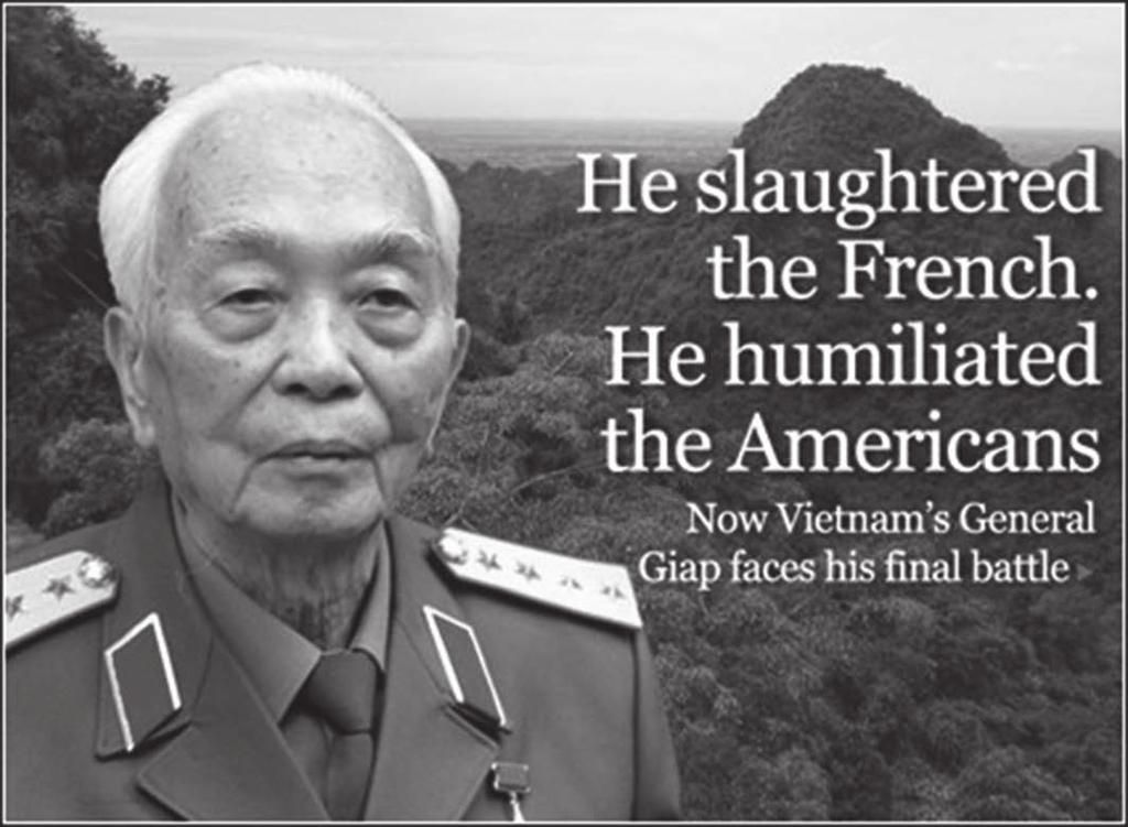 peruslukemia historiasta Kenraali Giap - Vietnamin Mannerheim 1911-2013 Vietnamissa sodittiin 35 vuotta yhtäjaksoisesti, ensin japanilaisia miehittäjiä vastaan, sitten ranskalaisia vastaan ja sen