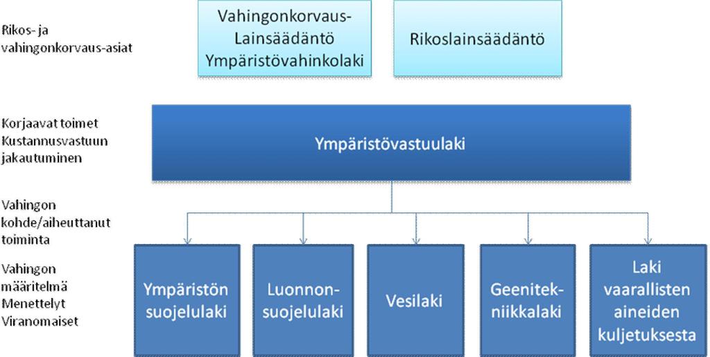 Ympäristövastuulaissa säädetään suojelluille lajeille ja luontotyypeille sekä vesille aiheutuvien merkittävien vahinkojen korjaamiseksi tarvittavista toimenpiteistä ja toimenpiteiden