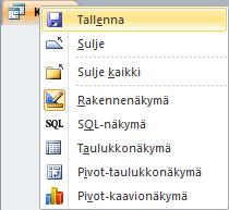 Luo parametrikysely Postitsto-kentän tiedosta, tarroja tarvitaan harvoin kaikille asiakasyrityksille. Hakukyselyn luominen Kyselyn luomisen aloitat siirtymällä Luo (Create) -välilehdelle.