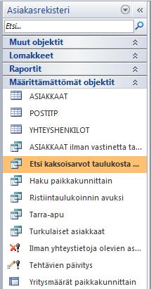 Oman luokan mukauttaminen Kuva 281 Navigointiruudun mukauttaminen Mukauta Asiakasrekisteri-luokka vetämällä oikeat