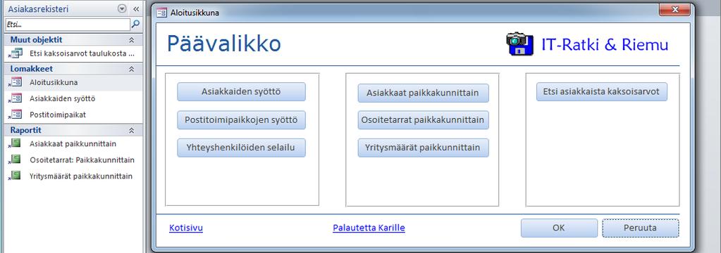 Palaa siirtymisruudun pikavalikon avulla Siirtymisasetukset (Navigation Options) -ikkunaan (kuva sivulla 221),